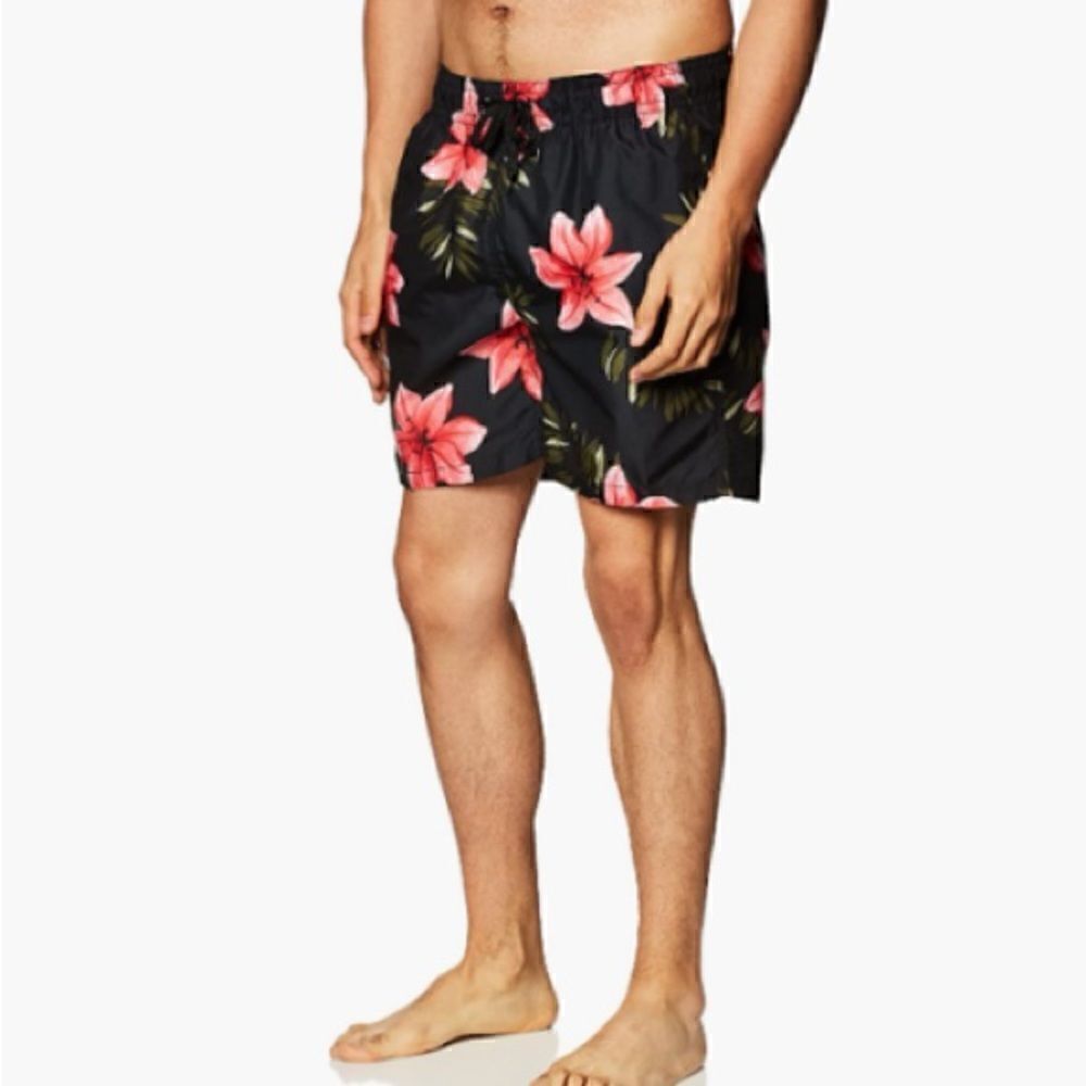 KANU SURF Men's Quick Dry Board Swim Short Trunks- Kala Floral- Sun Protection